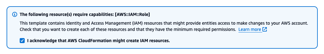 AWS CloudFormation acknowledgement